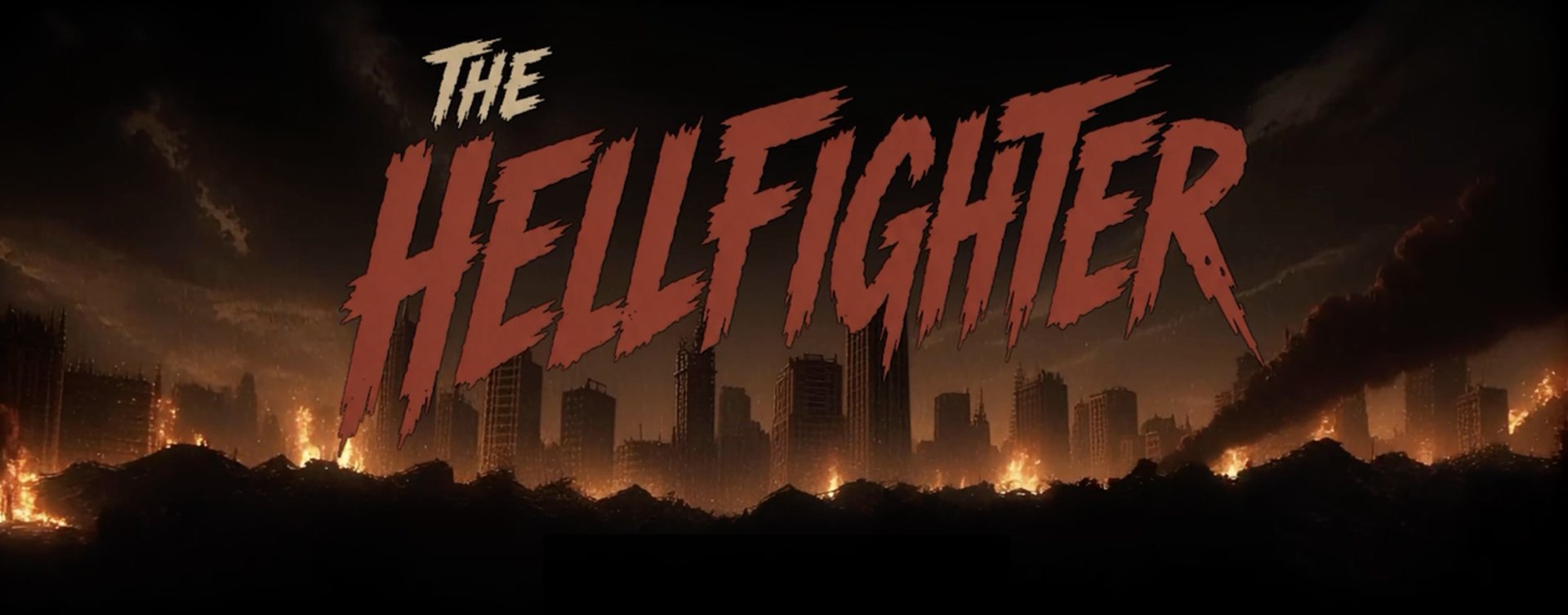 A burning skyline beneath the series title card