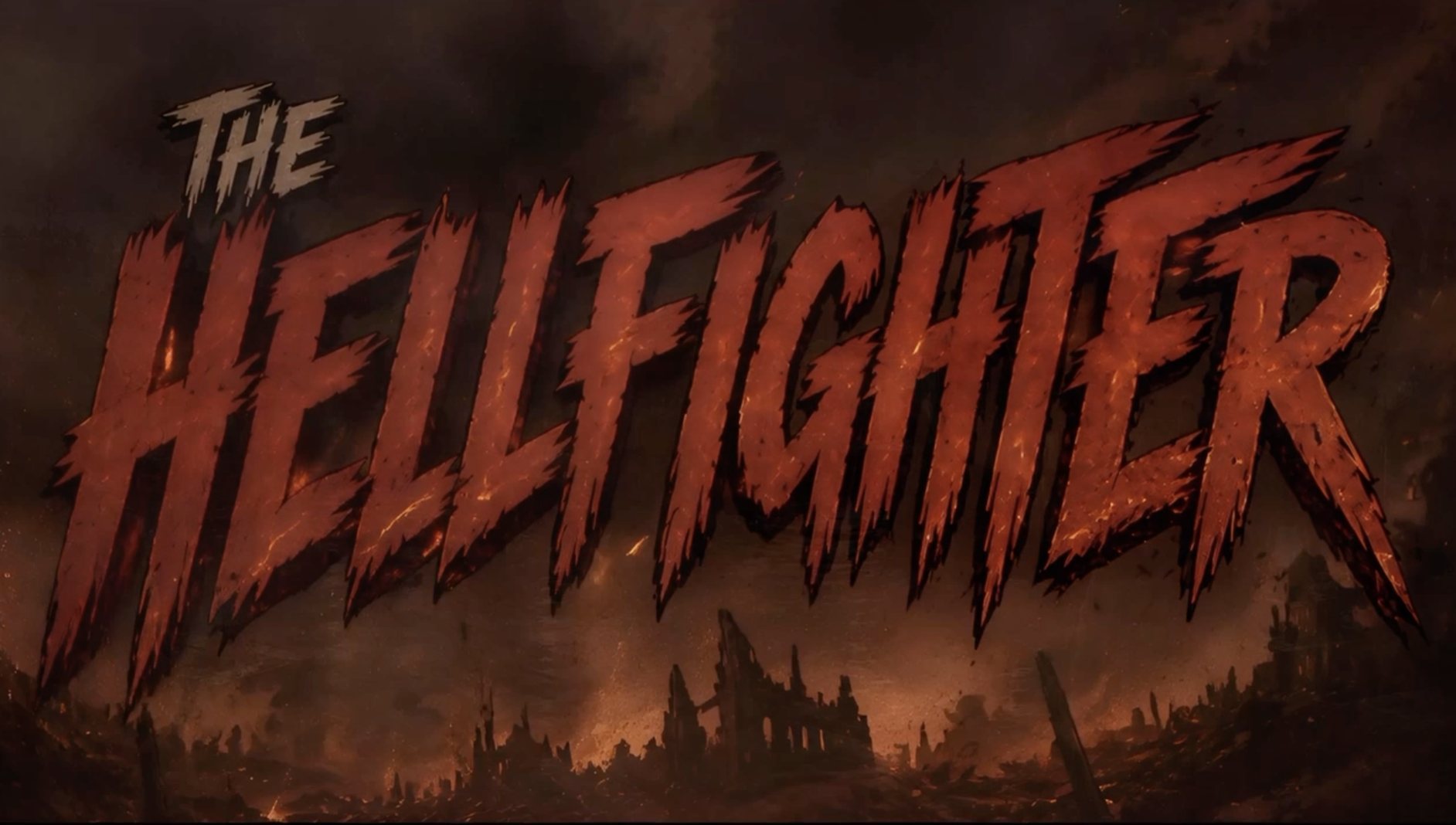 The series title burning over a ruined city