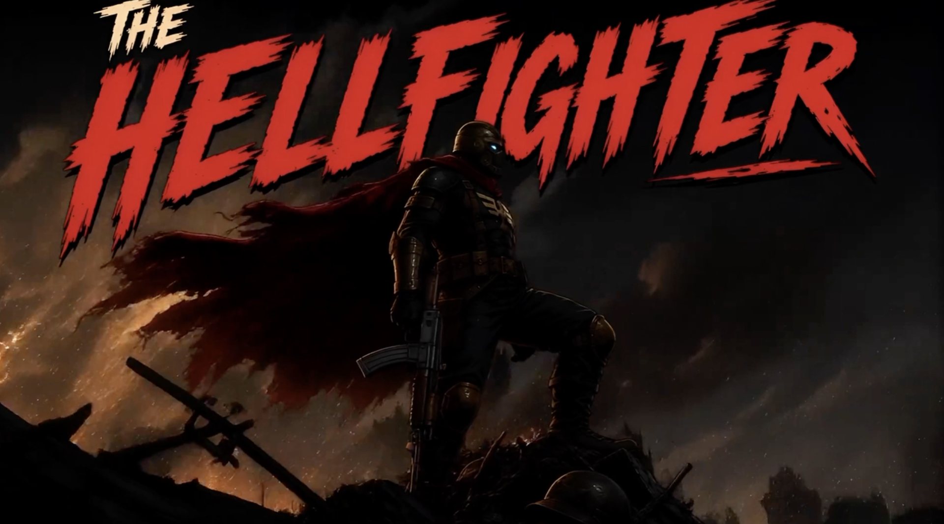 Title treatment over a field of wreckage